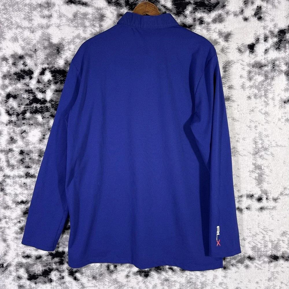 RLX Ralph Lauren Shirt Mens Large Navy Blue CCC Golf Performance Preppy Old Mone